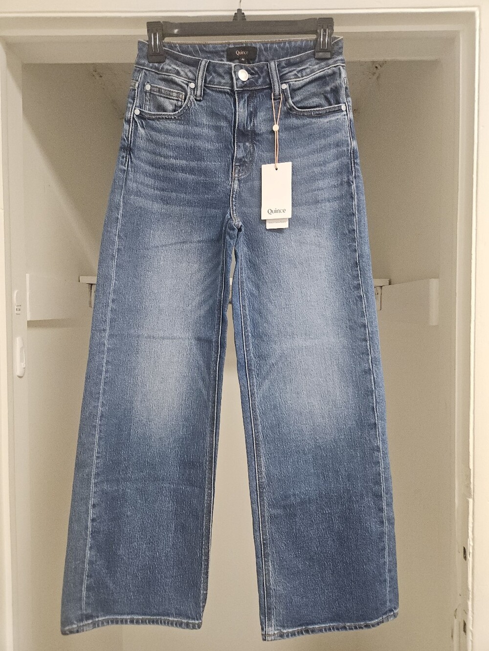 QUINCE BELLA STRETCH RELAXED STRAIGHT JEANS ATLANTIC BLUE 26 - Picture 7 of 15